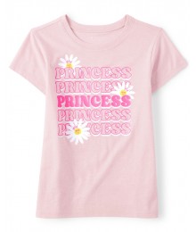Childrens Place Pink Princess Girls Graphic Tee